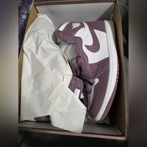 Nike Air Jordan 1 High Plum and White Sneakers